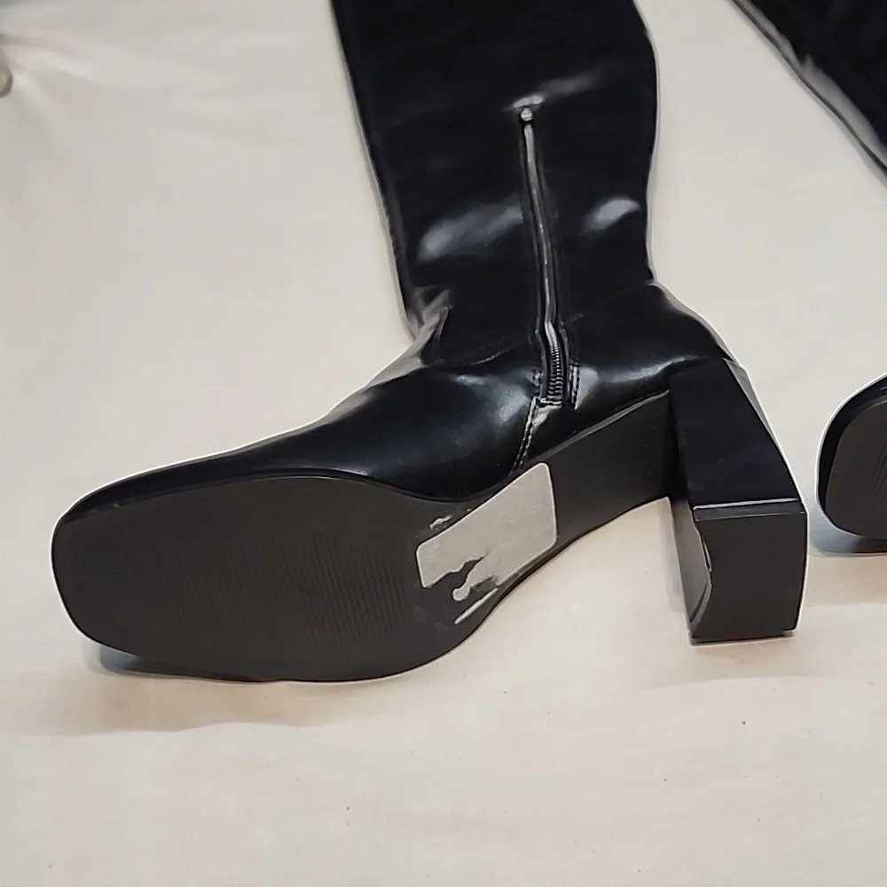 Open edit over the knee boots black size 6.5 nwob